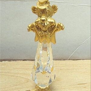 Gold Swarovski Crystal Clown Figurine